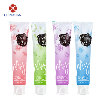 Chinese manufacturer fluoride free whitening and oral refreshing natural floral fragrance flavor stain removal gel toothpaste