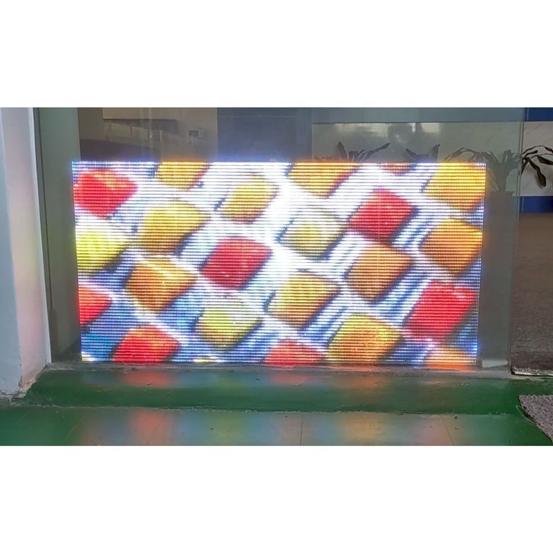 Indoor P10 Glass Window transparent LED film display P3.91 mall Bar Glass Led Transparent panel Display Screen