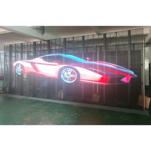 Indoor P10 Glass Window transparent LED film display P3.91 mall Bar Glass Led Transparent panel Display Screen