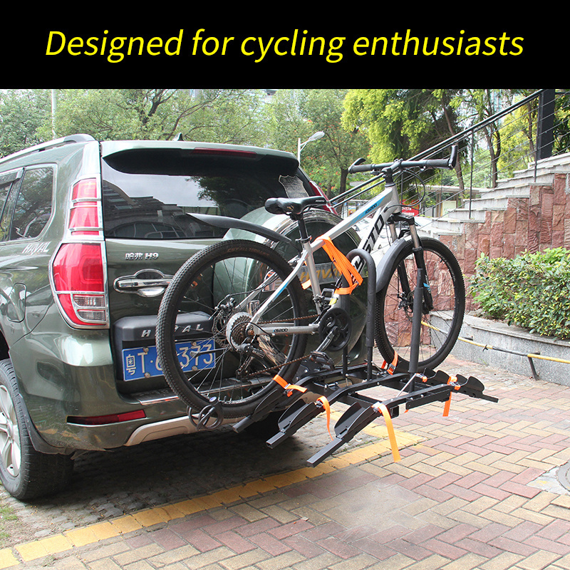 Foldable Bike Car Transport Racks Multiple Bike Car Carrying Square Mouth Quick Insertion Rear Hanging Trailer Parts Accessories