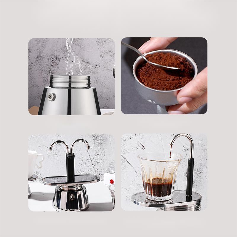 Mini 1 cup Stovetop Single Cup Stainless Steel Outdoor Camping Espresso Coffee Maker Moka Pot