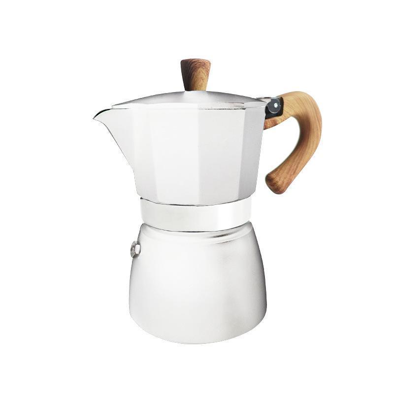 New Design High Borosilicate Glass Double Valve Stainless Steel Moka Pot Glass Coffee Moka Pot