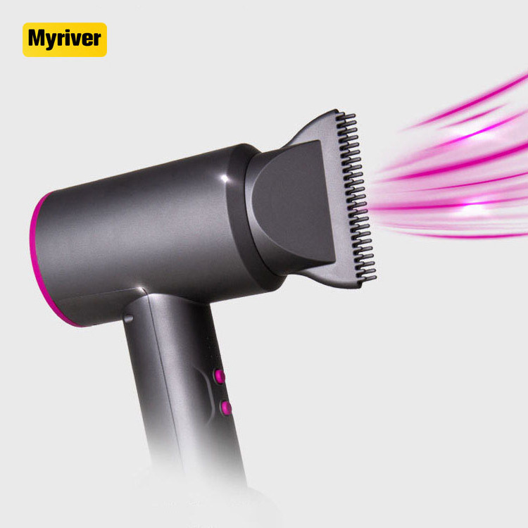 Myriver New Intelligent Hair Dryer Bldc Portable Mini Battery Operated Blow Dryer And Rotating Straightener Curly Comb