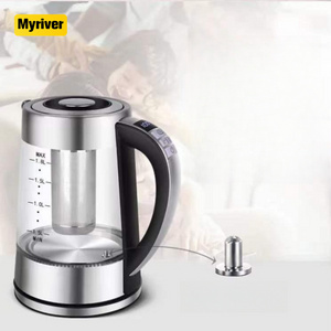 Myriver Smart Variable Temperature Electric Glass 8 Big Cups Glass Kettle Keep Warm Function Portable Electric Glass Kettle