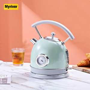 Myriver Electric Kettle With Thermometer Stainless Steel 1.5L 1000W Cordless Tea Pour Over Coffee Gooseneck Kettle, Hot Water/