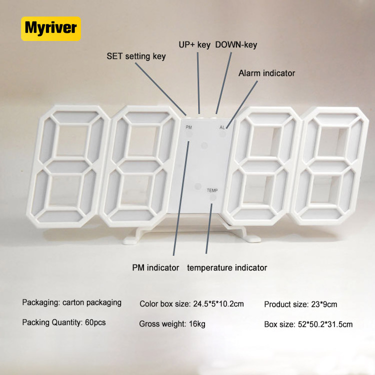 Myriver 3 Brightness Levels Night Light Digital Wooden Table Desk Clock Balance Automatic Page Turn Clocks