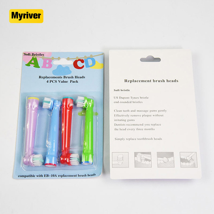 Myriver Soft Replacement Tooth Brush Heads, Compatible With Power Stages Toothbrush - Pack Of 4 Customized Package Accepted