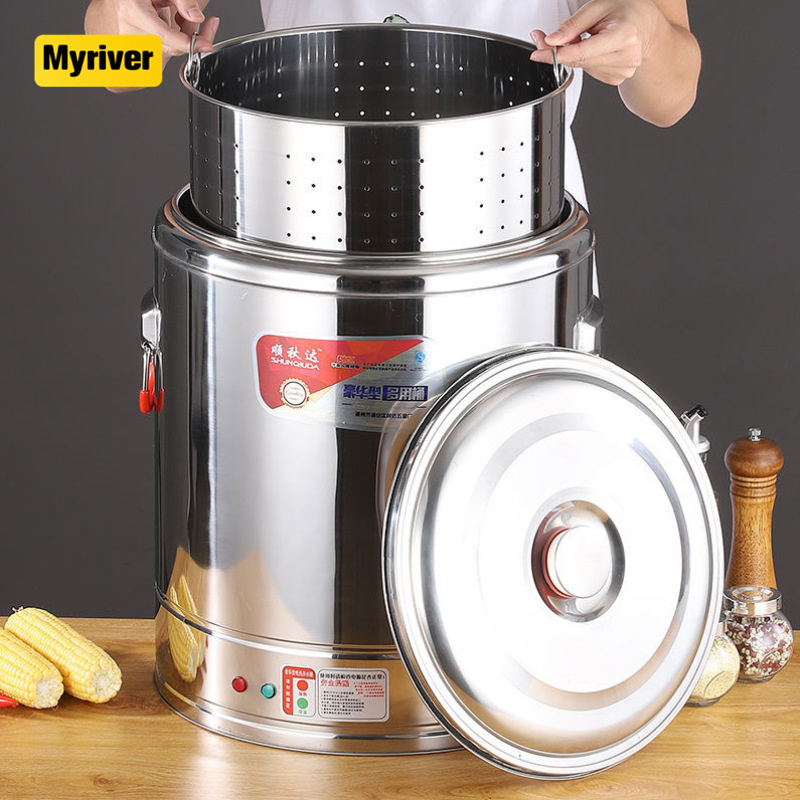 Myriver 30/40/50/60/80 Liters Hot Water Dispenser Boiler Triply Wall Stainless Steel 201 Water Bucket