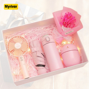 Myriver High Quality Umbrella And Vacuum Gift Set For Corporate Advertising Uv Protection 5 Folds Umbrella