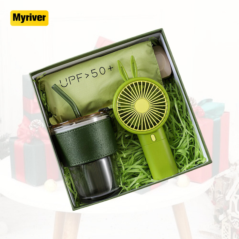 Myriver New Product Ideas Latest Luxury Business Gift With Cup / Mini Fan / Umbrella / Promotional Corporate Gift Sets For Women