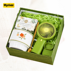 Myriver Hot Selling Mini Fan With Umbrella Gifts Sets Umbrella And Fan Gift Set Smart Umbrella With Fan