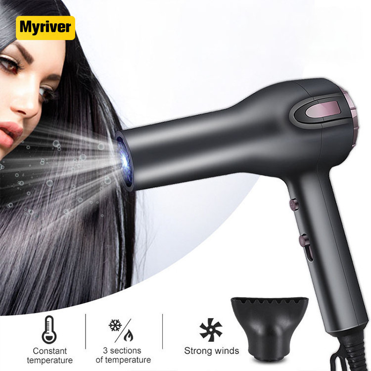 Myriver Luxury Foldable Handle Retractable Cord Hotel Professional Hair Dryer Wireless Electric Hair Dryer