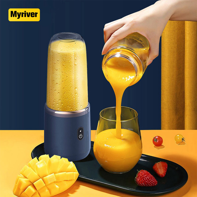 Myriver Mini Portable 6 Blades Automatic Smoothie Blender Ice Juicer Cup Food Processor Maker Juice Extractor