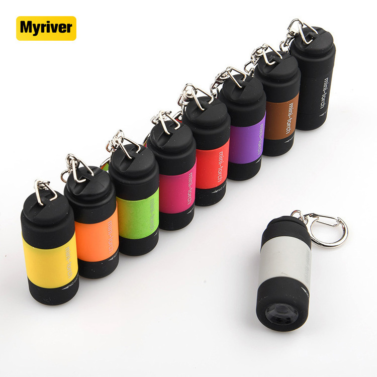 Myriver High Quality Super Mini Keychain Small Flashlight Mini Plastic Tiny Keychain Torch Light Coporate Gift Set