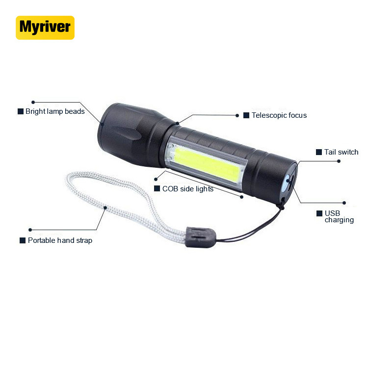 Myriver Led Adjustable Mini Flashlight Small For Kids Child Camping Cycling Hiking Emergency Usb Rechargeable Led Flashlight