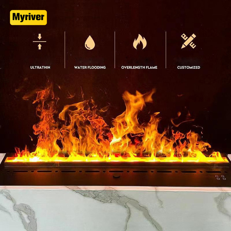 Myriver Custom Led Electric Fire Place Mist Fire 3D Steam 7 Colors Water Fogging Fireplace