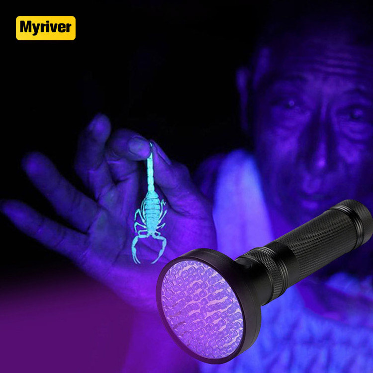 Myriver 100 Led Purple Beads 395Nm Uv Flashlight Black Light For Dog/Cat/Pet Urine & Dry Stains And Bed Bug On Carpets/Floor