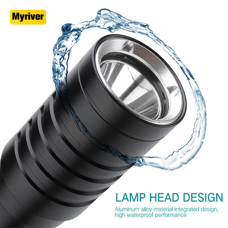 Myriver Diving Swimming Led Diving Flashlight Underwater Waterproof Dive Torch Light Lamp Lantern 26650 18650 Battery Charger