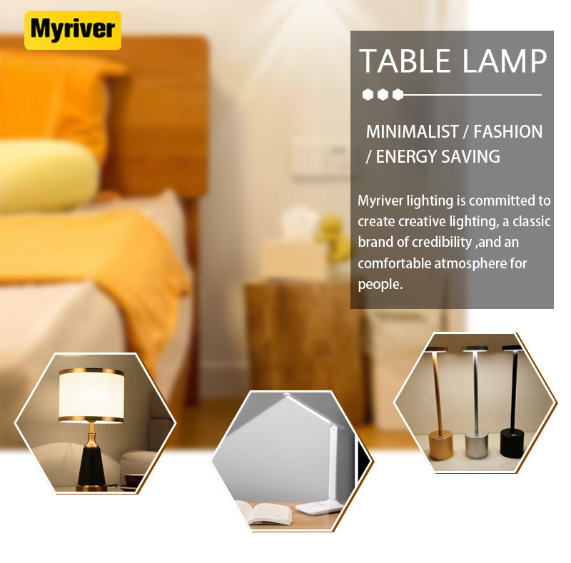 Myriver Table Lampaluminium Led Dining Ktv Bar Restaurant Cordless Bedside Wireless Charger Desk Lamps And Lanterns