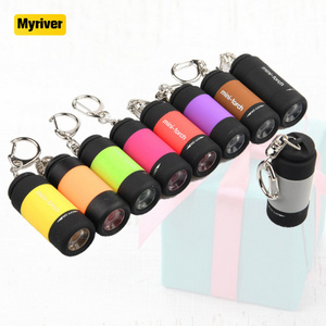 Myriver High Quality Super Mini Keychain Small Flashlight Mini Plastic Tiny Keychain Torch Light Coporate Gift Set