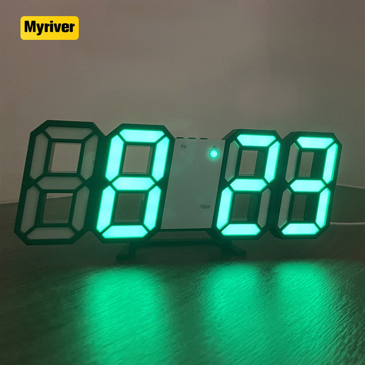 Myriver 3 Brightness Levels Night Light Digital Wooden Table Desk Clock Balance Automatic Page Turn Clocks