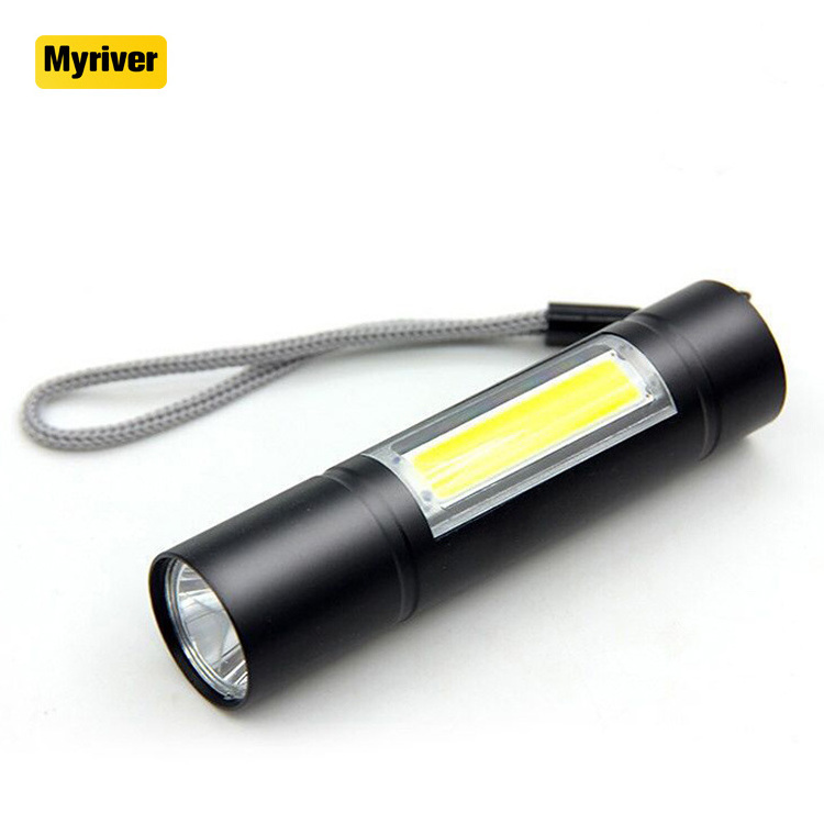 Myriver Bright Mini Led Cob Flashlight Zoomable Portable Usb Rechargeable Outdoor Camping Fishing Tactical Flashlight