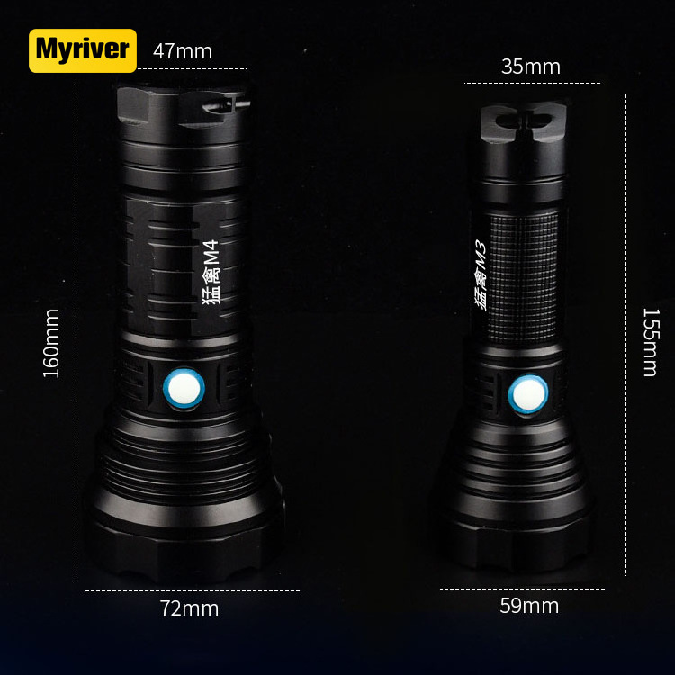 Myriver Zoomable Searchlight 2000 Lumen Led Rechargeable Security Flashlight 5 Modes Indoors Outdoor Self Defence Flashlight