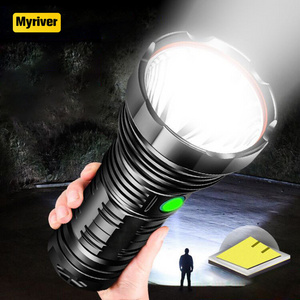 Myriver Zoomable Searchlight 2000 Lumen Led Rechargeable Security Flashlight 5 Modes Indoors Outdoor Self Defence Flashlight