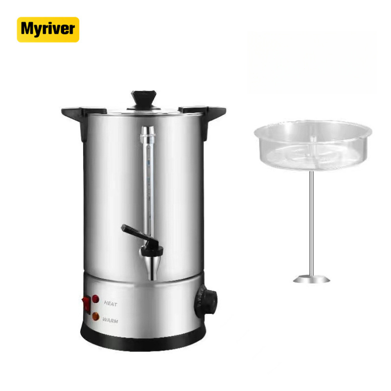 Myriver Stainless Steel Milk Tea Bucket Insulated Vacuum Hot Drinking Dispenser Electric Heating Thermal Coffee Urn Water Boiler