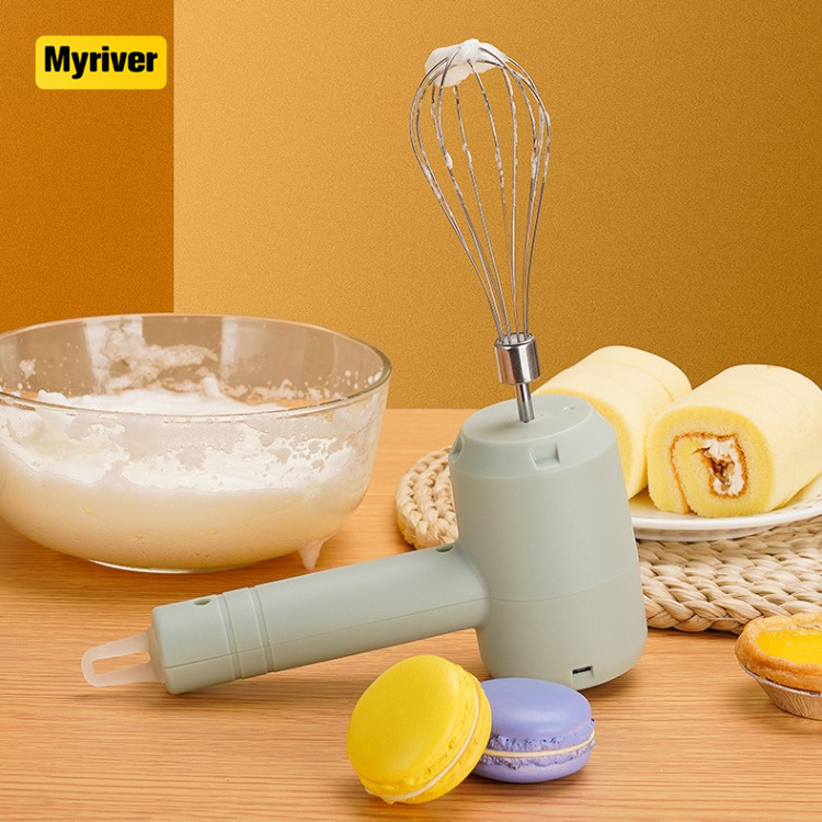 Myriver Low Power Blender Manual Hand Cake Mixer Electric Usb Rechargeable 5 Speeds Mini Electric Milk Foam Maker Blender Mixer