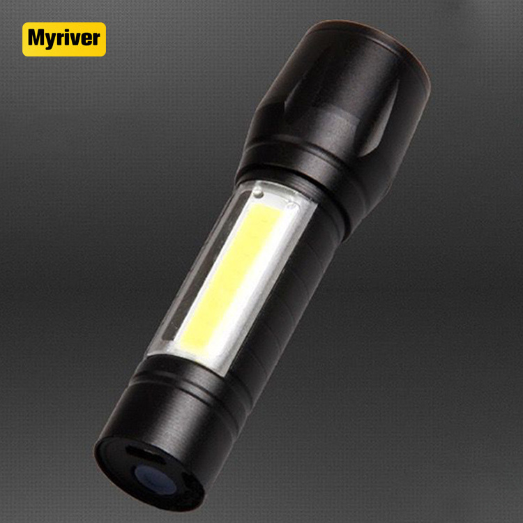 Myriver Bright Mini Led Cob Flashlight Zoomable Portable Usb Rechargeable Outdoor Camping Fishing Tactical Flashlight