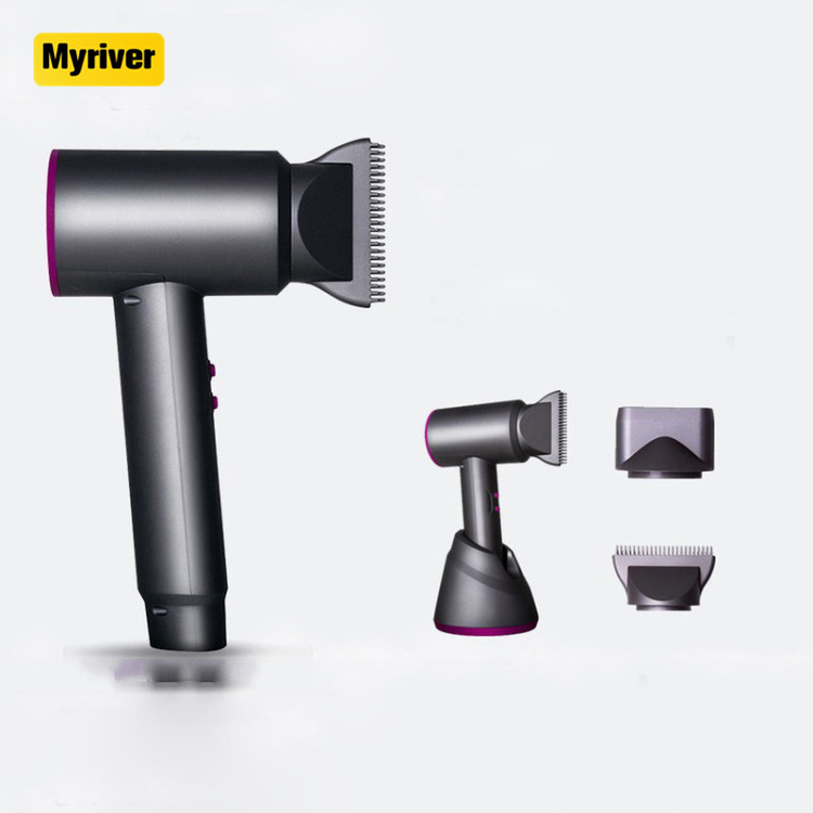 Myriver New Intelligent Hair Dryer Bldc Portable Mini Battery Operated Blow Dryer And Rotating Straightener Curly Comb