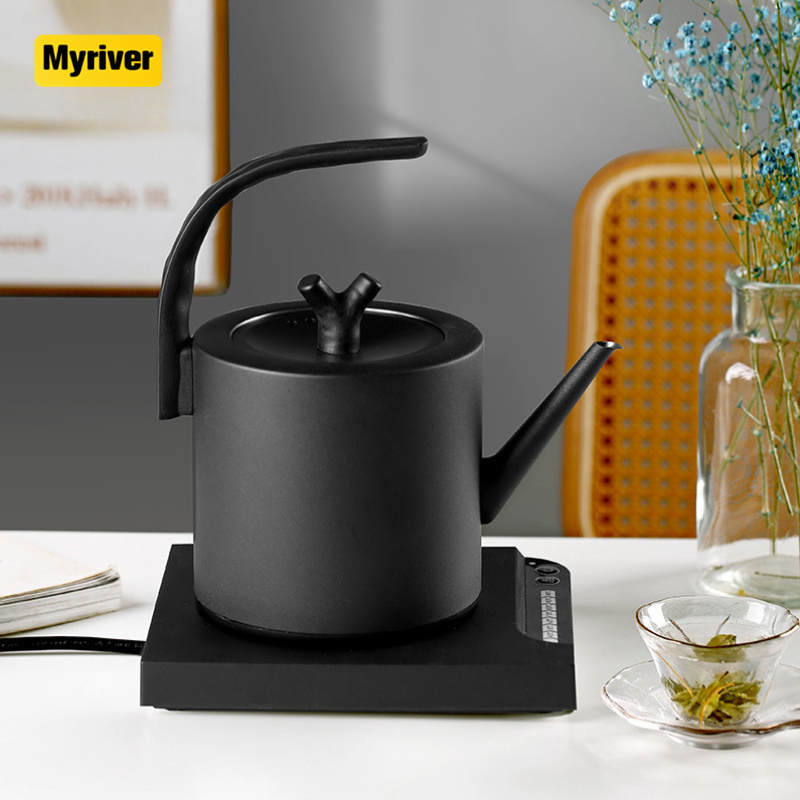 Myriver Modern Style 350Ml 600Ml Sliver Black Gooseneck Stainless Steel Coffee Sharing Electric Pot Kettle