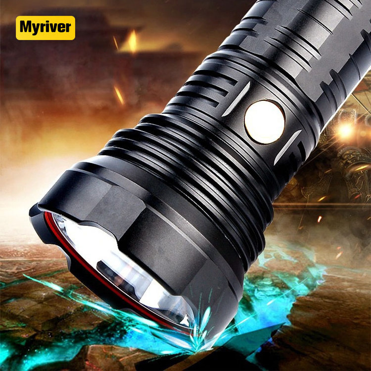 Myriver High Powerful 2000M 2Km Long Range Beam Rechargeable Flashlight, 40W Led 4000 Lumen Spotlight Redlight Torch Light