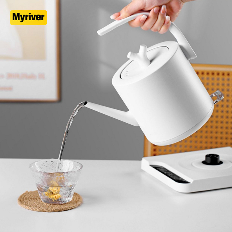 Myriver Modern Style 350Ml 600Ml Sliver Black Gooseneck Stainless Steel Coffee Sharing Electric Pot Kettle