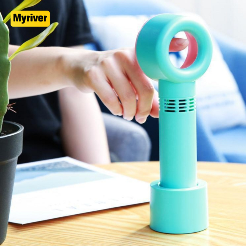 Myriver New Portable Cute Usb Rechargeable Hand Fan, Battery Operated Mini Desktop Small Fan/