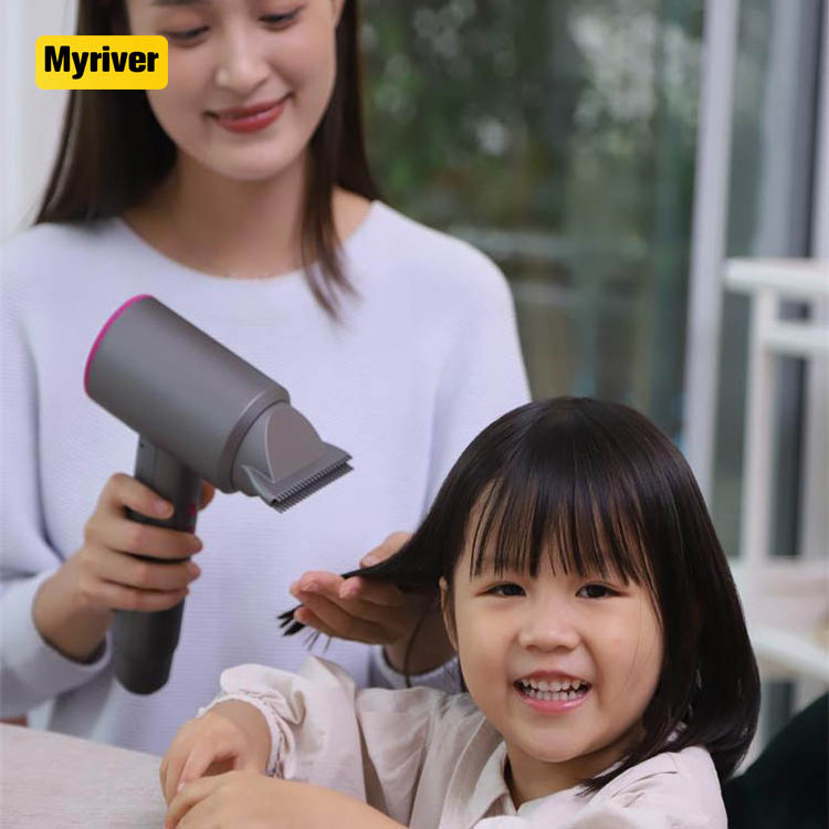 Myriver New Intelligent Hair Dryer Bldc Portable Mini Battery Operated Blow Dryer And Rotating Straightener Curly Comb