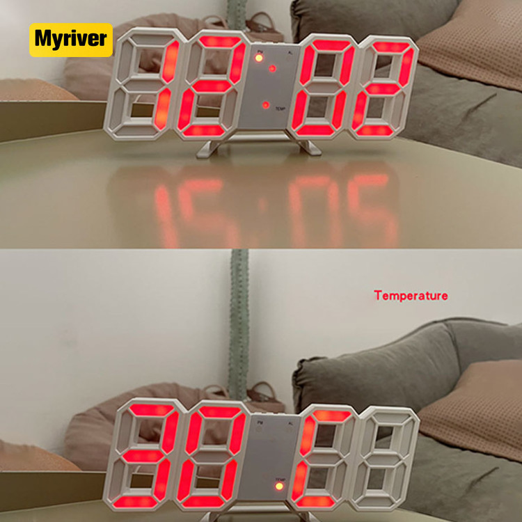 Myriver 3 Brightness Levels Night Light Digital Wooden Table Desk Clock Balance Automatic Page Turn Clocks