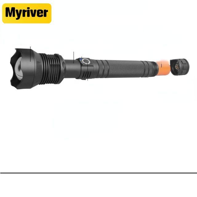 Myriver Safety Hammer Torch 10W 450 Lumens Waterproof LED Torch Flashlight Rechargeable for Self Defense