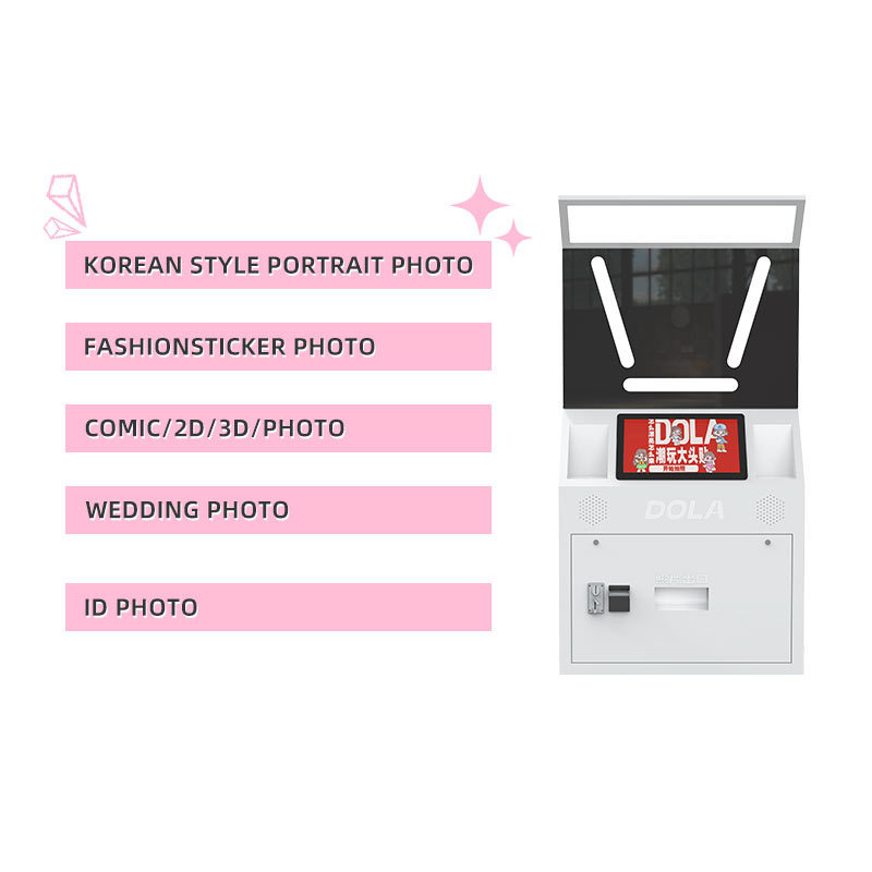 Customized Arcade Coin Operated Selfie Photo Booth,Automatic Print Photo Selfie Machine,Photo Booth Kiosk For Supermarkets