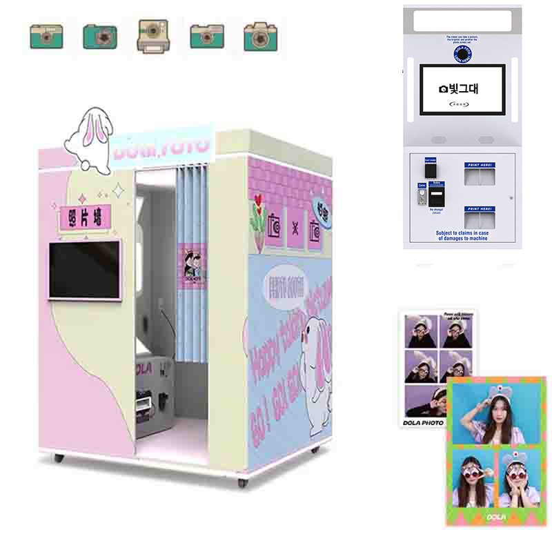 Digital Dual Port Printers Photo Magnet Machine Roving Photobooth Vending Photo Box Machine For Snacks Party Supplies