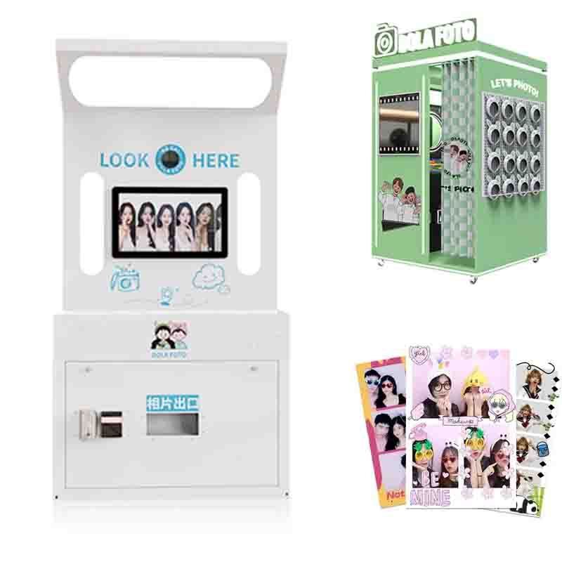 High Quality Arcade Photo Booth Vending Machine With Printer Selfie Photo Booth Machine Multi-Device Support Adjustable