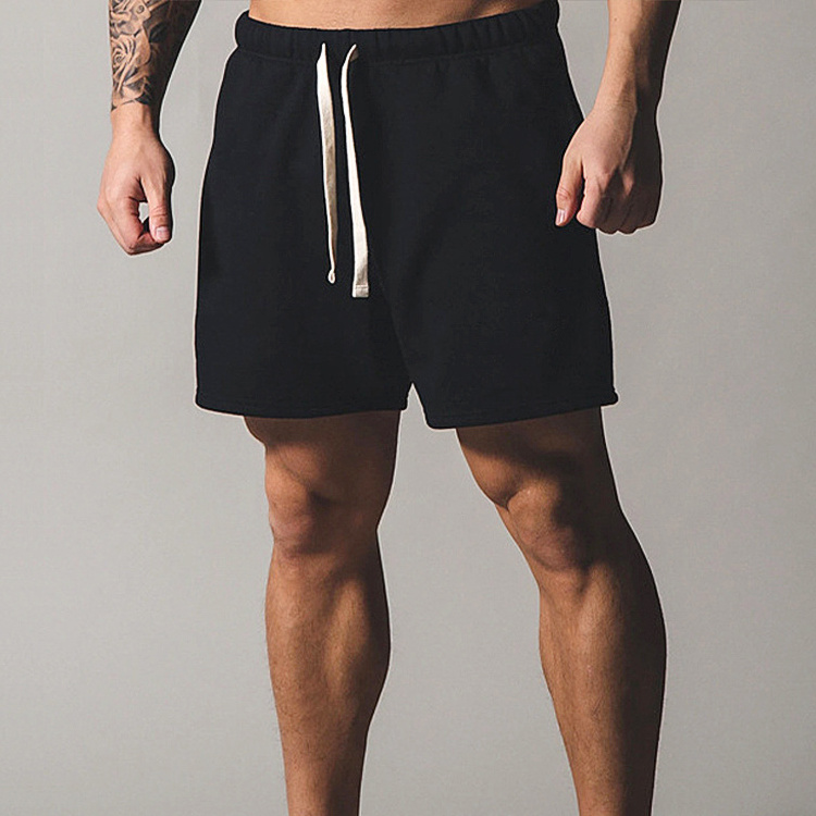 Summer Basketball Gym Shorts Blank Plain Custom Logo Sports Fitness French Terry Breathable Shorts Fleece Cotton Workout Shorts