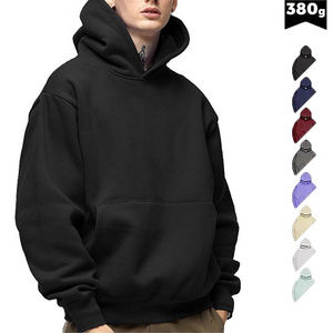 High Quality boxy 350 500 gsm Hoodie manufacturers Heavy french terry 400gsm Heavyweight Unisex Hoodies Blank Black Hoodies Men