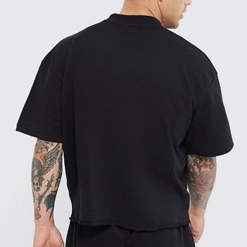 High Quality Oversized Heavy Unisex Cotton boxy Custom cut and sew t-shirt Boxy Streetwear plain T Shirts Cropped T Shirt Men