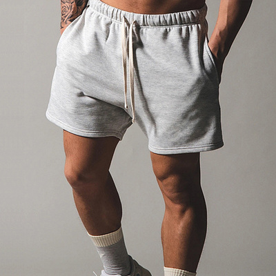 Summer Basketball Gym Shorts Blank Plain Custom Logo Sports Fitness French Terry Breathable Shorts Fleece Cotton Workout Shorts