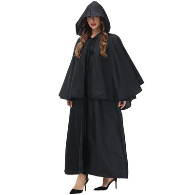 Halloween party Cape Medieval Robe Wizard Costume Family Costume Red Black Magic cape