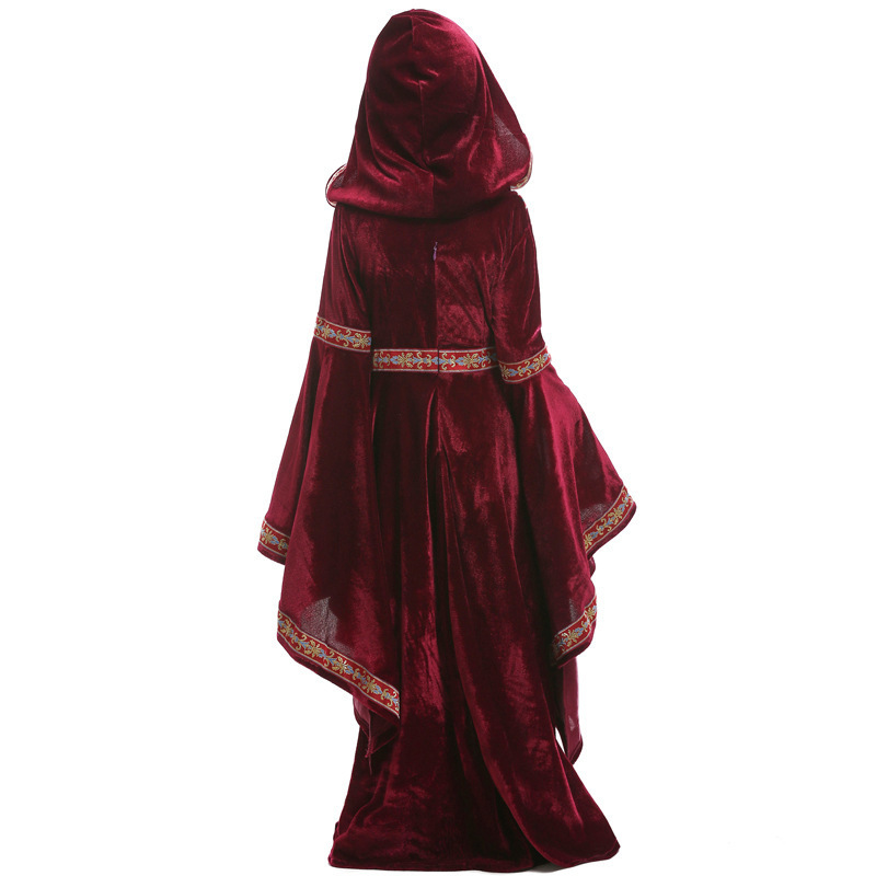 Halloween Burgundy vampire children's  Girl's party costume performance European medieval costume