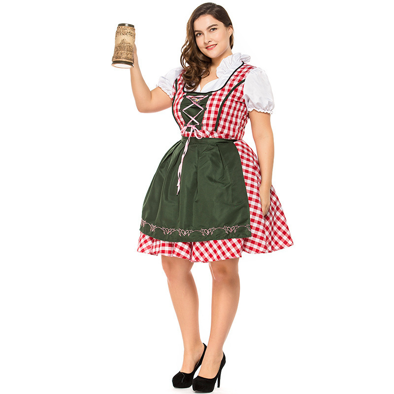 German Oktoberfest Fat man dress Bavarian traditional beer dress Festival party ball dress plus size