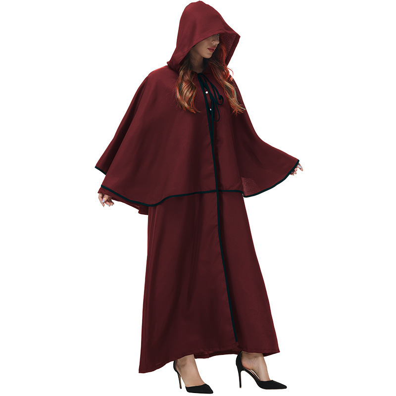 Halloween party Cape Medieval Robe Wizard Costume Family Costume Red Black Magic cape